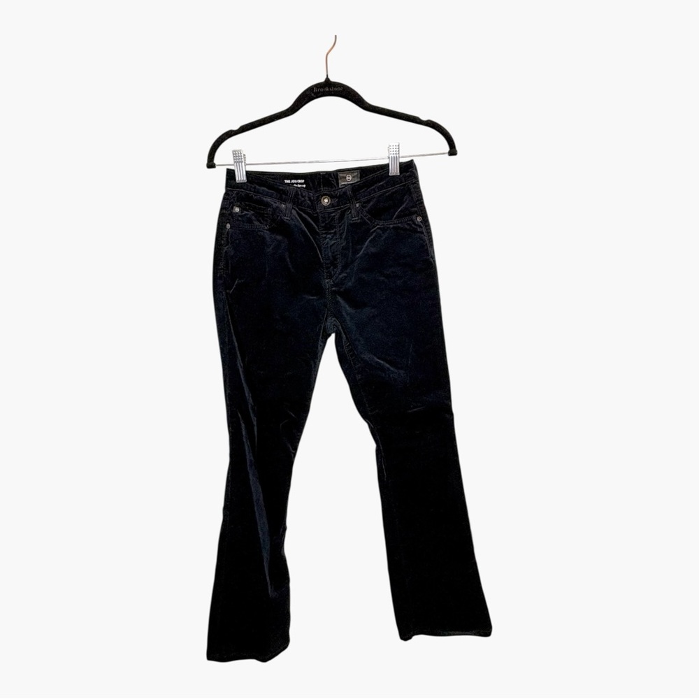 AG Adriano Goldschmied Black Velvet Jodi Crop High Rise Slim Flare Jeans 24
